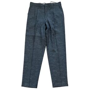 VTG Impact Men Pleated Trousers 36M Charcoal Grey Flecked Tapered Made in USA